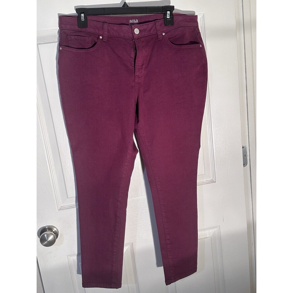 NEW A.n.a Jeans Womens 14 High-Rise Ankle Skinny Cranberry